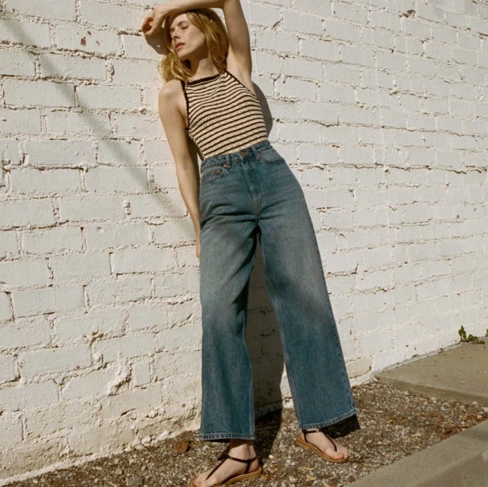 Dôen Tatum Jeans in Eze Wash Size 28 Organic Cotton  Wide Leg NEW